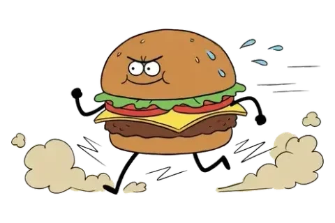 Rebus puzzle 6: an illustration hinting at "FAST FOOD"
