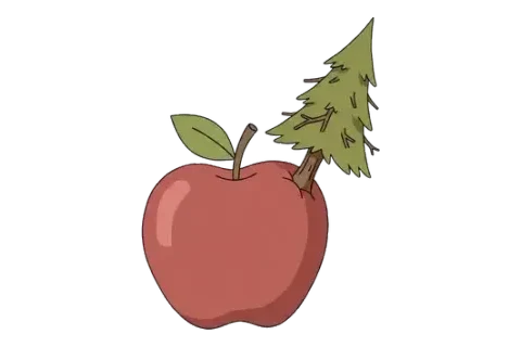 Rebus puzzle 23: an illustration hinting at "PINEAPPLE"